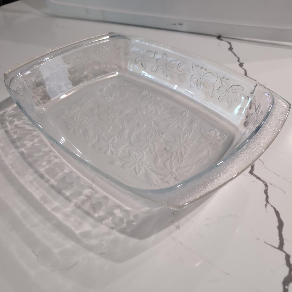 VTG  Princess House Fantasia Poinsettia Casserole Lasagna Dish Rectangular 585